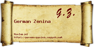 German Zenina névjegykártya